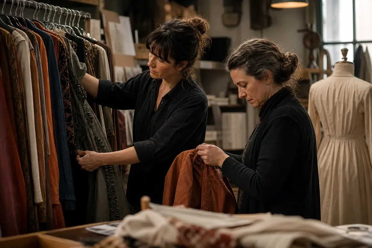 Atelier de costumes préparant des tenues pour un tournage